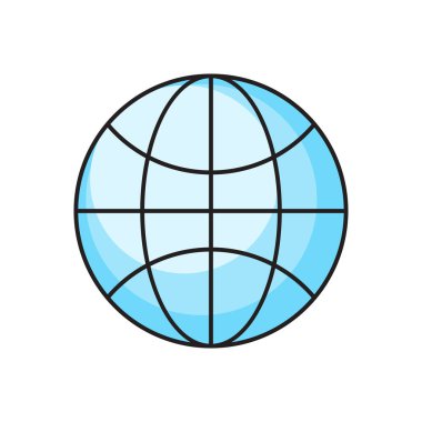 dünya vektörü düz renk simgesi