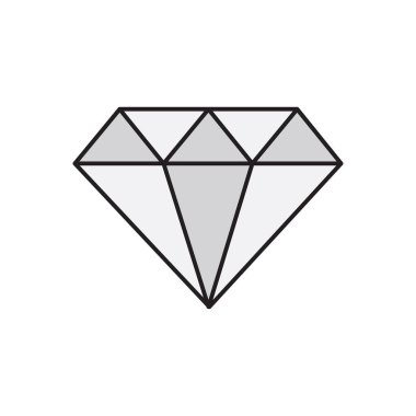 mücevher vektörü düz renk simgesi