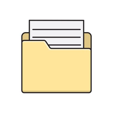 dosya vektörü düz renk simgesi