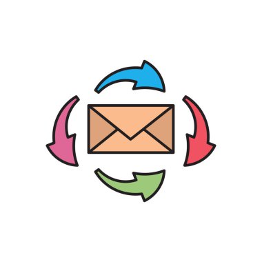 ileti vektörü düz renk simgesi