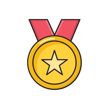 rozet vektörü düz renk simgesi