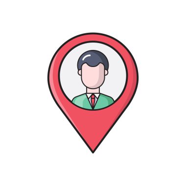 konum vektörü düz renk simgesi