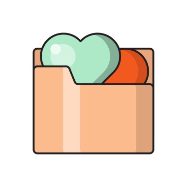 sevgi vektörü düz renk simgesi