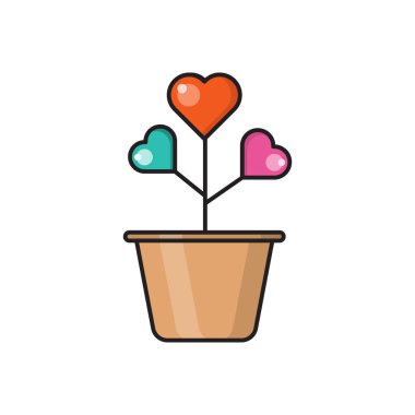 sevgi vektörü düz renk simgesi