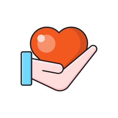 sevgi vektörü düz renk simgesi
