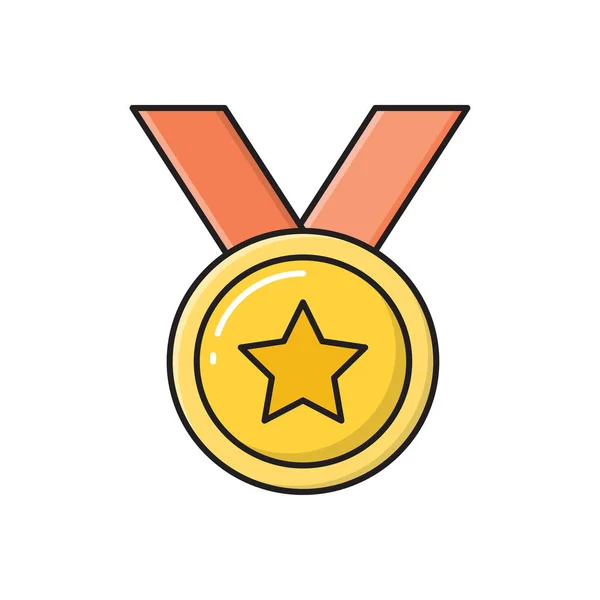 Award Vector Vlakke Kleur Pictogram — Stockvector