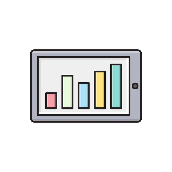 Bar Chart Vector Flat Color Icon — Stock Vector