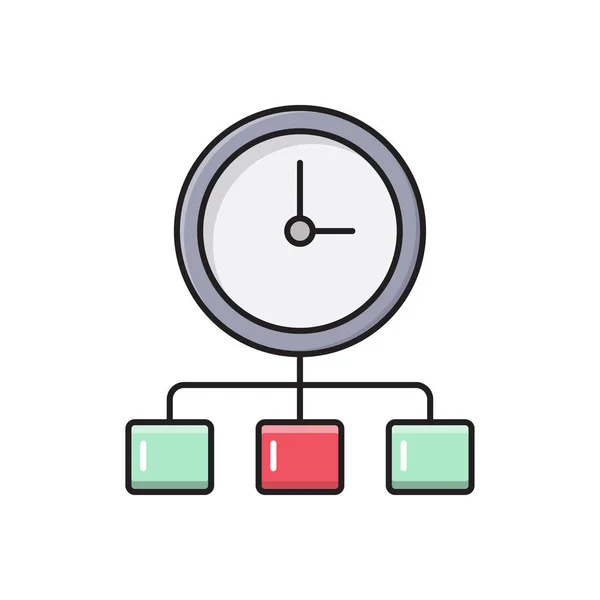 Time Vector Flat Color Icon — Stock Vector