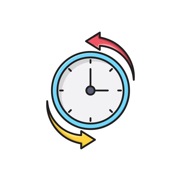 时钟向量平面颜色图标 — 图库矢量图片