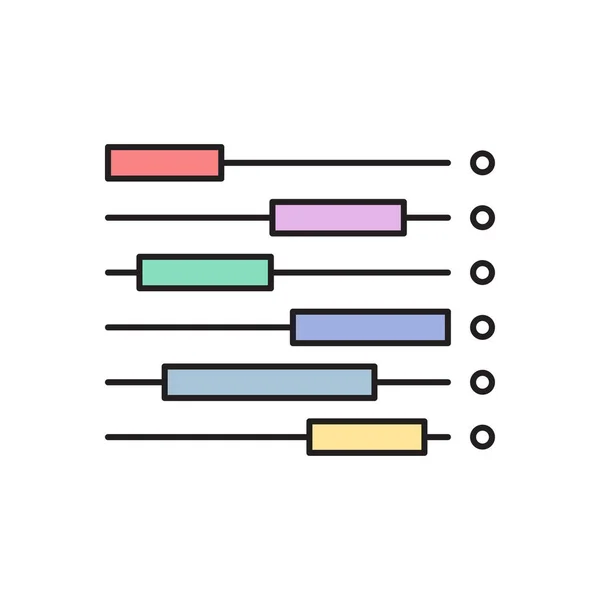 Ikon Warna Rata Vektor Diagram - Stok Vektor