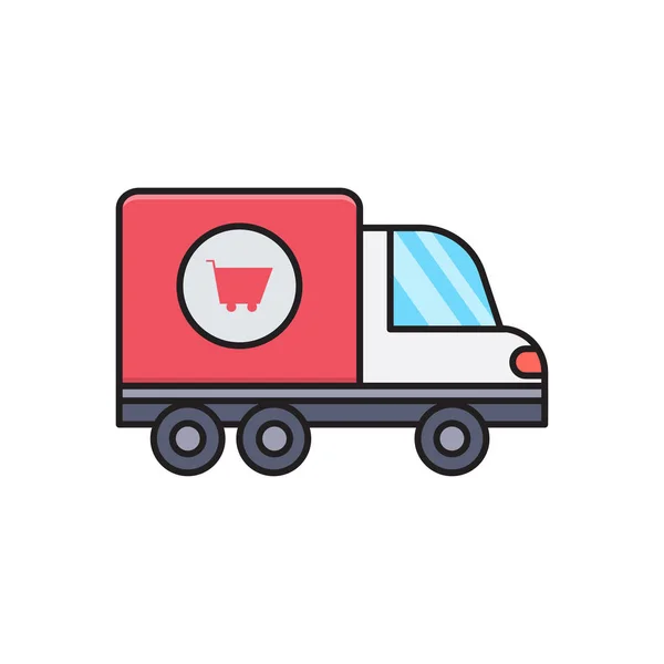 Truck Vector Flat Color Icon — Stock Vector
