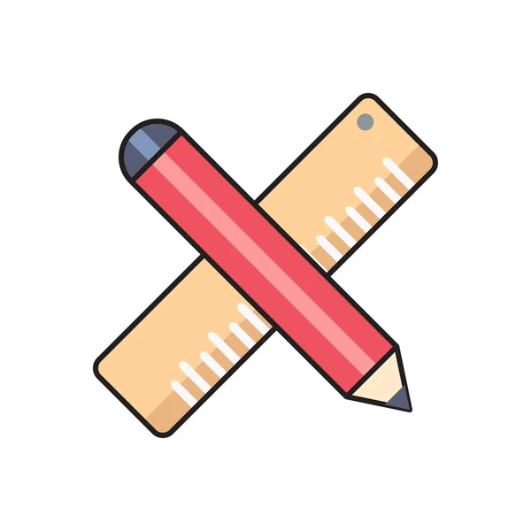 Stationary Vector Flat Color Icon — Stock Vector