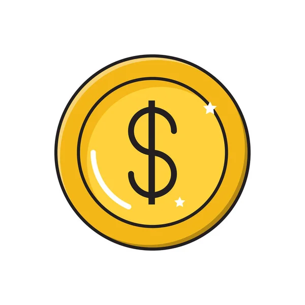 Coins Vector Flat Color Icon — Stock Vector