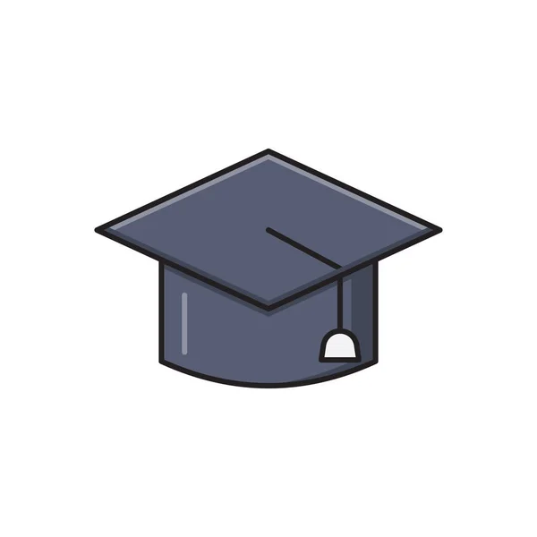 Graduation Vector Flat Color Icon — Stock Vector