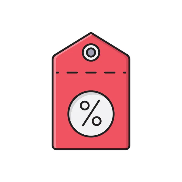 Etiqueta Vetor Ícone Cor Plana —  Vetores de Stock