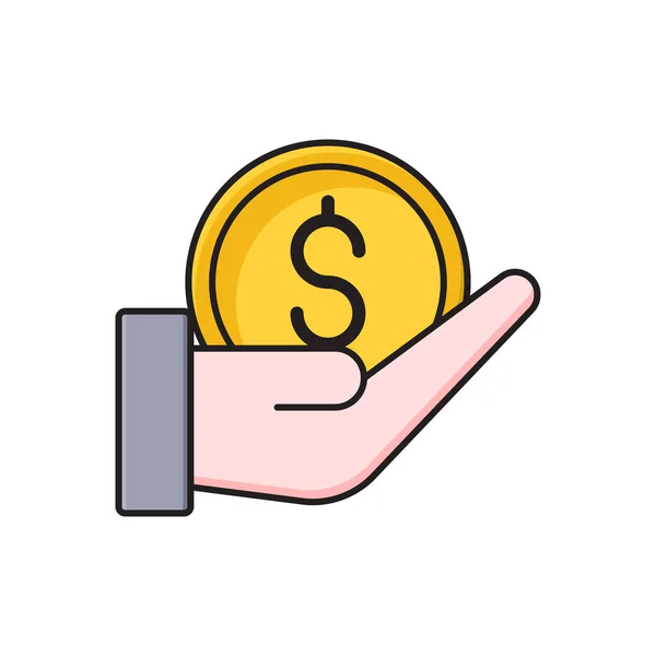 Pay Vector Flat Color Icon — Stock Vector