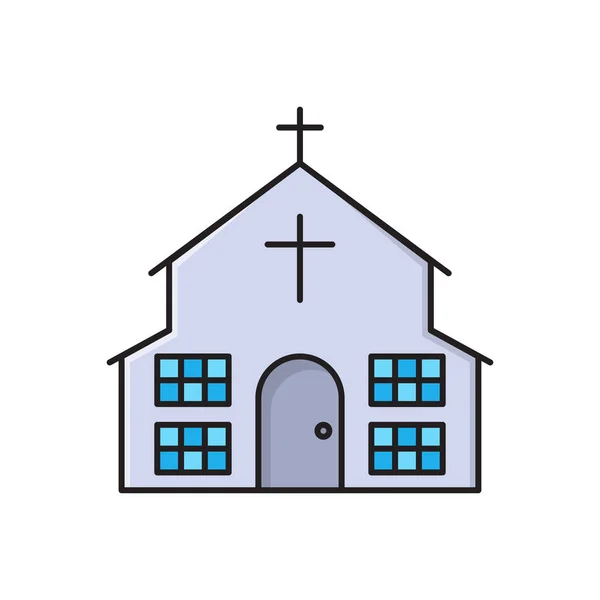 Icône Couleur Plate Vecteur Catholique — Image vectorielle