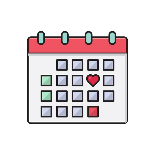 Date Vector Flat Color Icon — Stock Vector