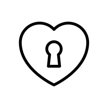 vektör ince çizgi simgesini kilitle