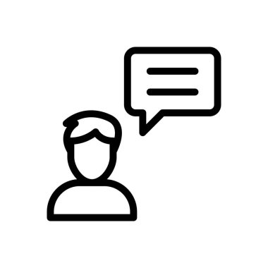 mesaj vektörü ince çizgi simgesi