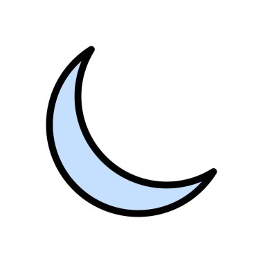 gece vektörü düz renk simgesi