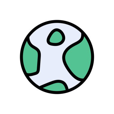 gezegen vektörü düz renk simgesi