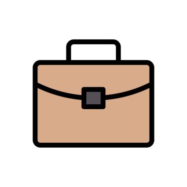 evrak çantası vektörü düz renk simgesi