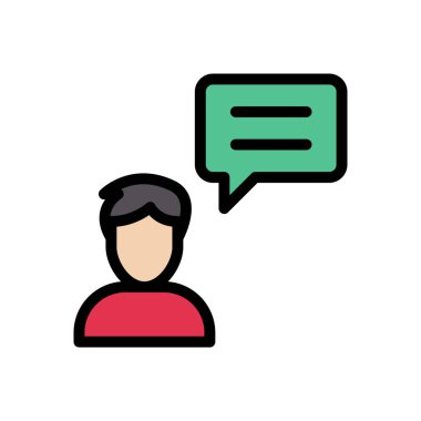 ileti vektörü düz renk simgesi