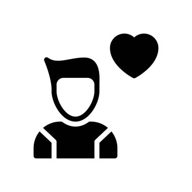 erkek vektör sembolü düz simge