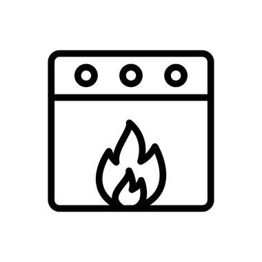 pişirme vektörü ince çizgi simgesi