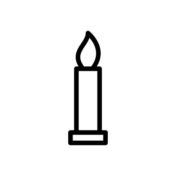 Vlam Vector Dunne Lijn Pictogram — Stockvector