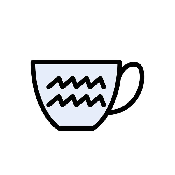 Taza Vector Icono Color Plano — Vector de stock