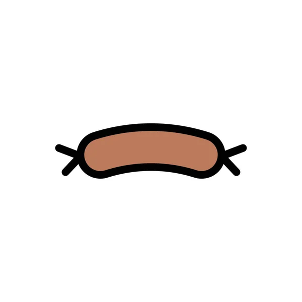 Hot Dog Vector Platte Kleur Pictogram — Stockvector