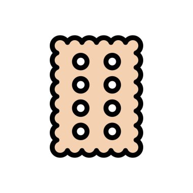 çerez vektörü düz renk simgesi