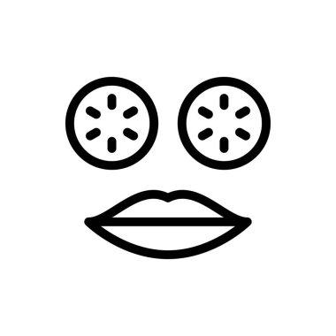 salatalık vektörü ince çizgi simgesi