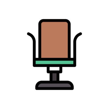 sandalye vektörü düz renk simgesi