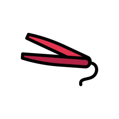 saç vektörü düz renk simgesi