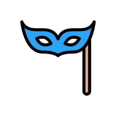 maske vektör düz renk simgesi