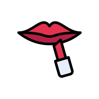 makyaj vektörü düz renk simgesi