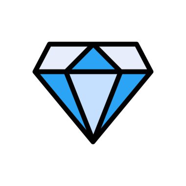 mücevher vektörü düz renk simgesi