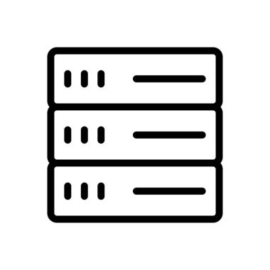 veritabanı vektörü ince çizgi simgesi