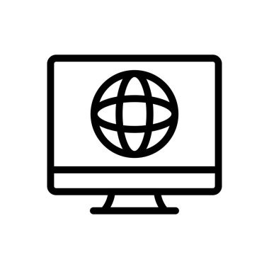 tarayıcı vektörü ince çizgi simgesi