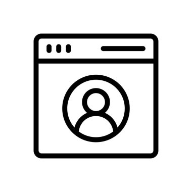 profil vektörü ince çizgi simgesi