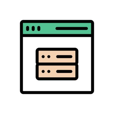 sunucu vektörü düz simgesi