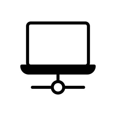 dizüstü bilgisayar vektörü glyph düz simgesi