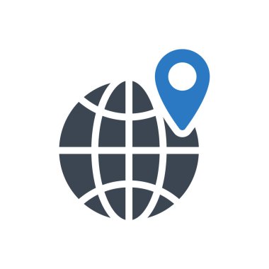 konum vektör renk simgesi