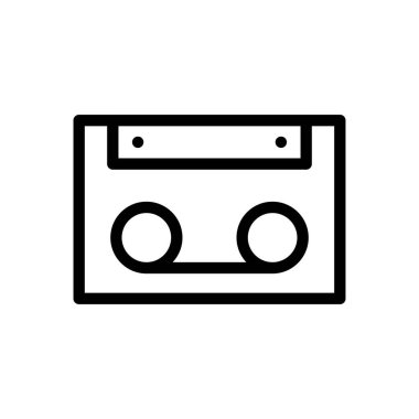 kaset vektörü düz renk simgesi