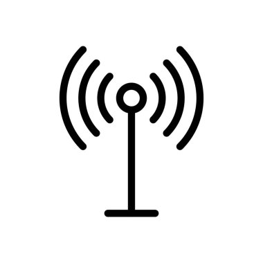 anten vektörü düz renk simgesi