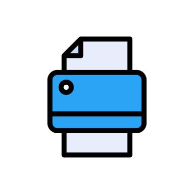 yazdırma vektörü düz renk simgesi