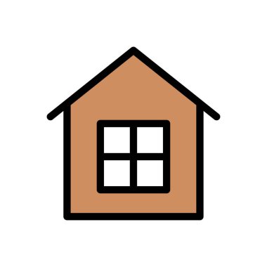 ev vektörü düz renk simgesi